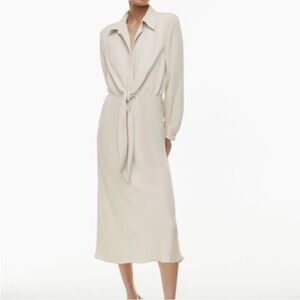 Aritzia Babaton Abby Elegant Cream Midi Dress